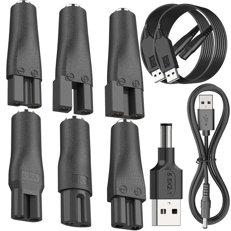 Pinkind 10 PCS 5V Replacement Charger USB Power Cord Adapter Compatible with Various Types of Hair Clippers,Beard Trimmers,Shavers,Beauty Instruments, Electric Hairdressers,Desk Lamps,HQ8505 Charging Cable - Image 1